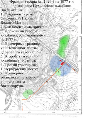 Топографический план кладбищ и долины р. Пулковки в М 1:2000. Трест ГРИИ, 1977 год.